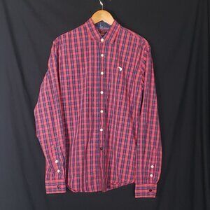 Canterbury Uglies Since 1904 LS BF Shirt - Red White Blue Plaid - Sz L*